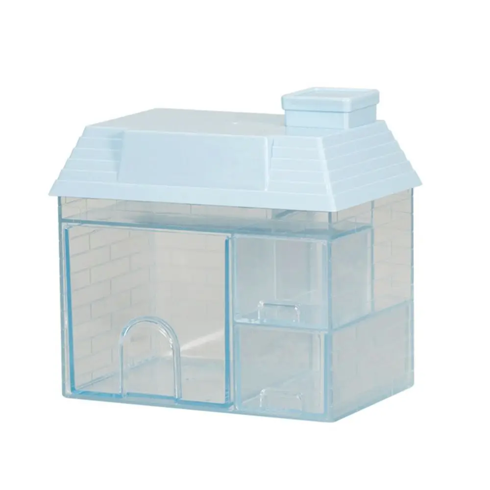 

Transparent Desktop Storage Box Visible Multiple Grids Small House Pen Holder Space Saving Convenient Cosmetic Organizer Makeup