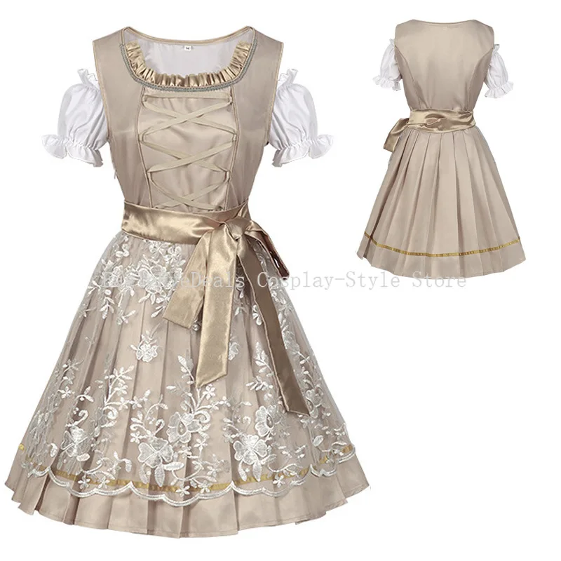 

Oktoberfest Party Dirndl for Adults Cosplay Apparel Bavarian Traditional Folk Dress Renaissance Costume Women Maid Style for Bar