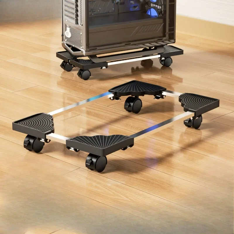 CPU Stand, Adjustable Width & Length PC Tower Holder with Heavy-Duty Load Capacity, Swivel Casters & Locking Brakes for Desk