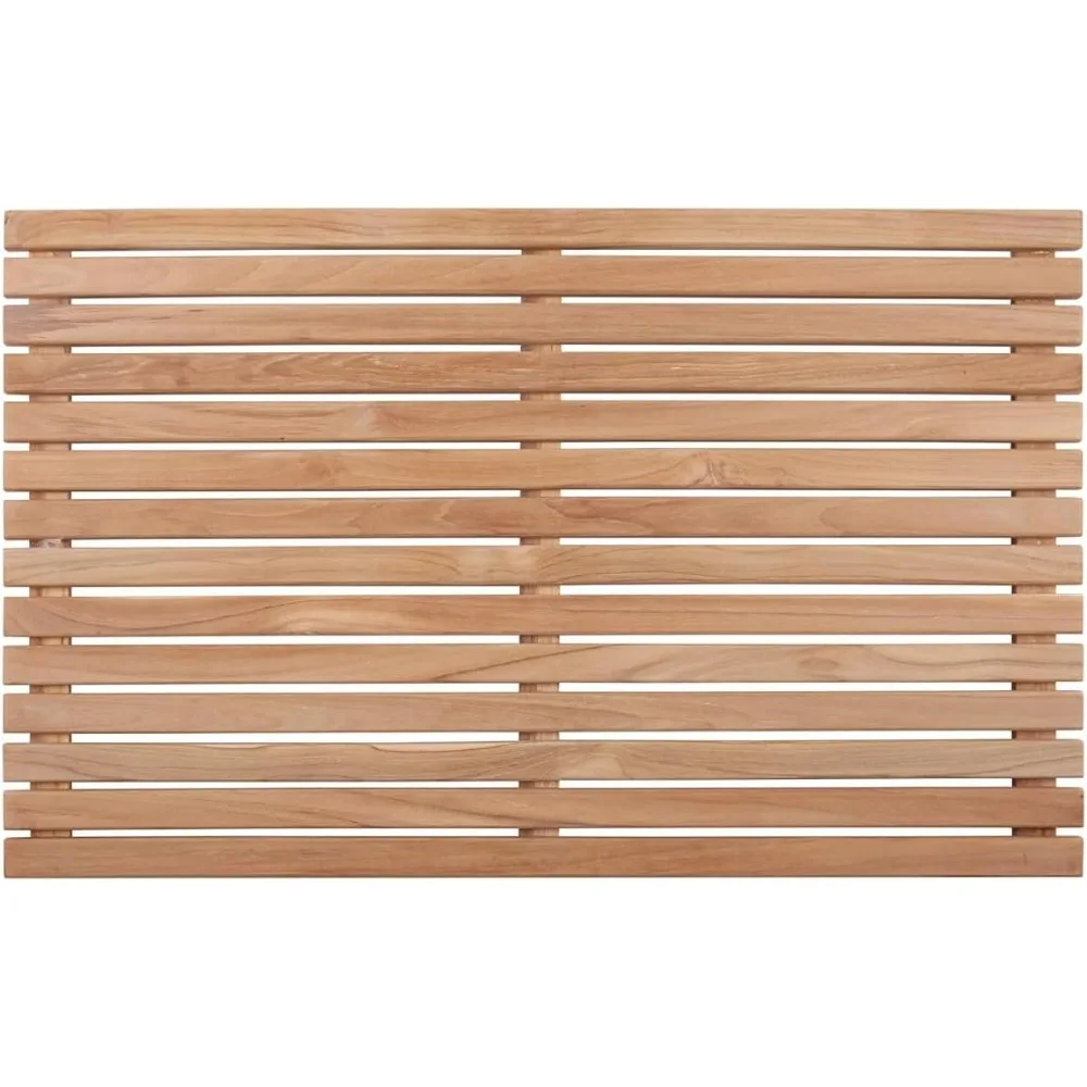 

Nordic Style Teak Shower Mat Non-Slip Wooden Bath Mat for Indoor Outdoor Spa Pool Bath
