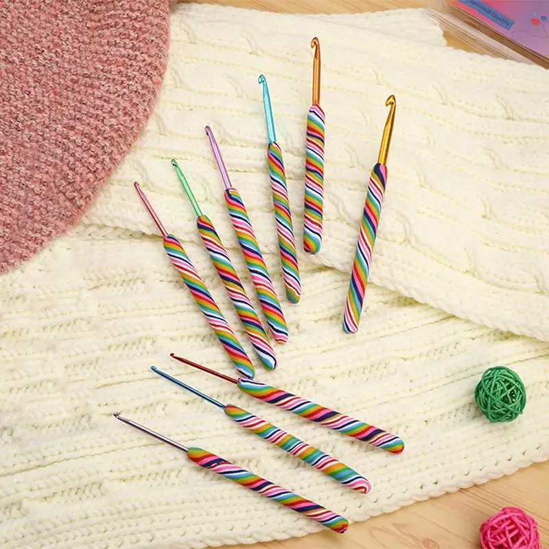 

Soft Grip Crochet Needles Soft Grip Rainbow Crochet Needles Kit Comfortable Knitting Hook Set For Yarn For Mom Wife Girlfriend