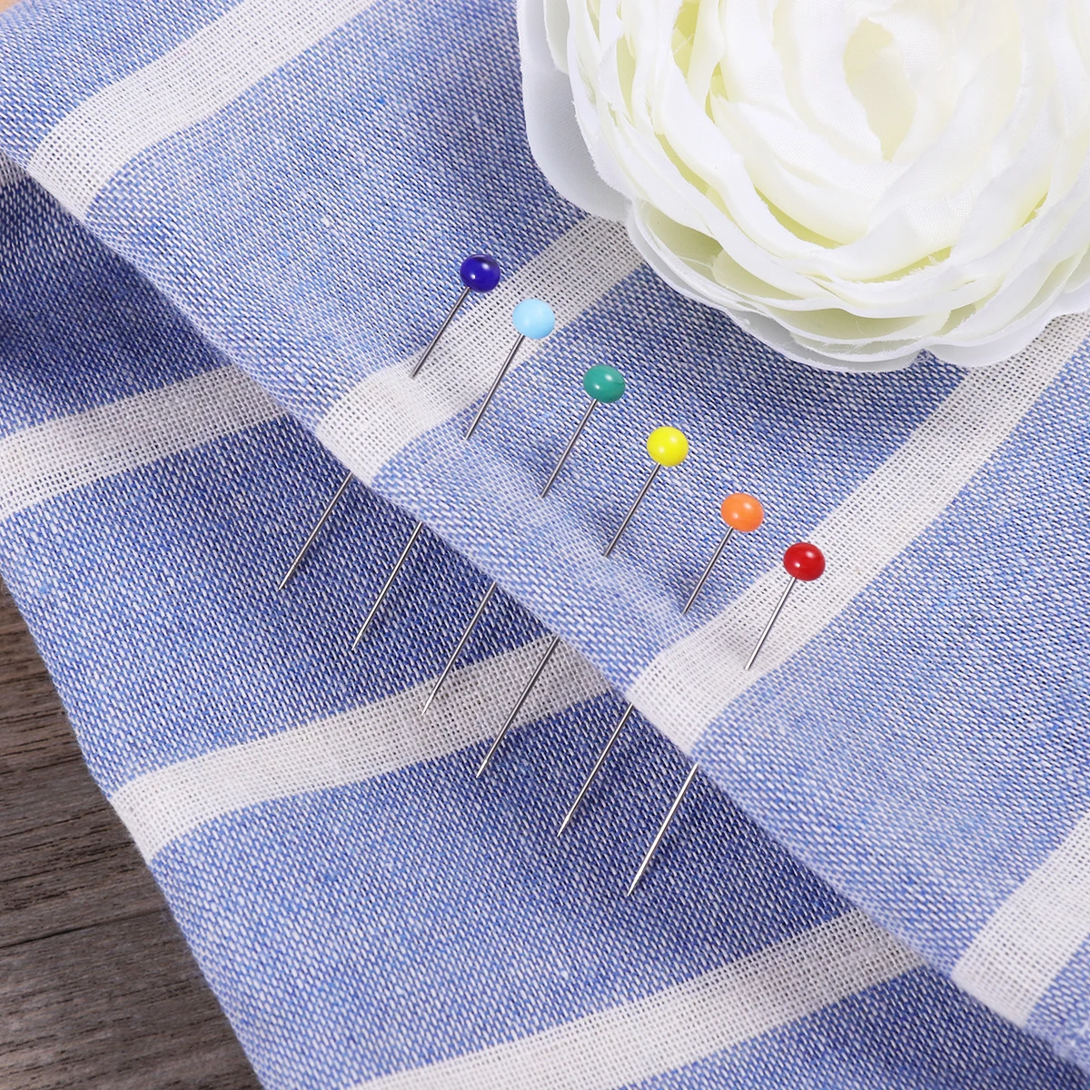 

500pcs Glass Head Pins Durable Sewing Bead Needles High Temp Resistant Decorative for Jewelry Clothing Craft Projects Head Pins