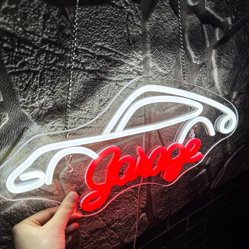 Imagem -04 - Garagem Neon Led Sign Luz Criativa Auto Repair Car Loja Neon Art Lâmpada de Parede Usb Powered Game Room Decor Check Engine Light Logo