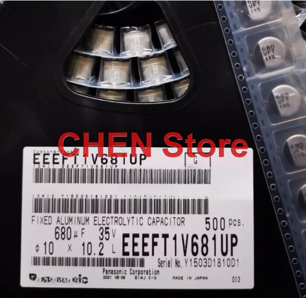 

20PCS/lot NEW Original Matsushita SMD EEEFT1V681UP 35V680UF 10X10.2 aluminum electrolytic capacitor 680UF 35V free shipping