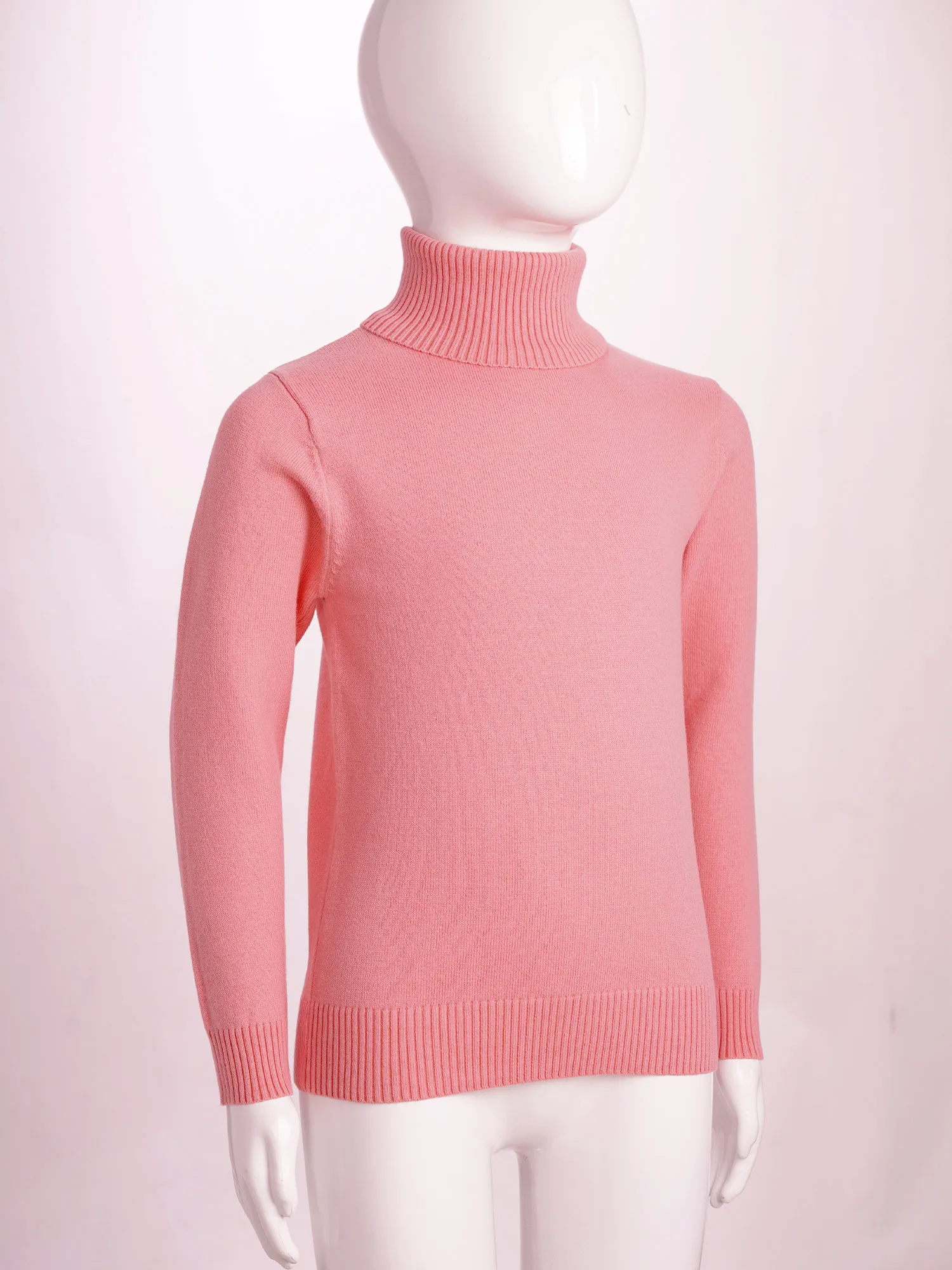 Girls Boys Turtleneck Sweater Casual Solid Long Sleeve Knitted Pullover Tops Warm Knitwear Spring Autumn Winter Baby Clothes