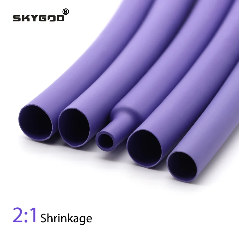 1~25Meters Purple Dia 2/3/4/5/6/7/8/9/10/12/16/20/25/30/40/50 mm Heat Shrink Tube 2:1 Polyolefin Thermal Cable Sleeve Insulated