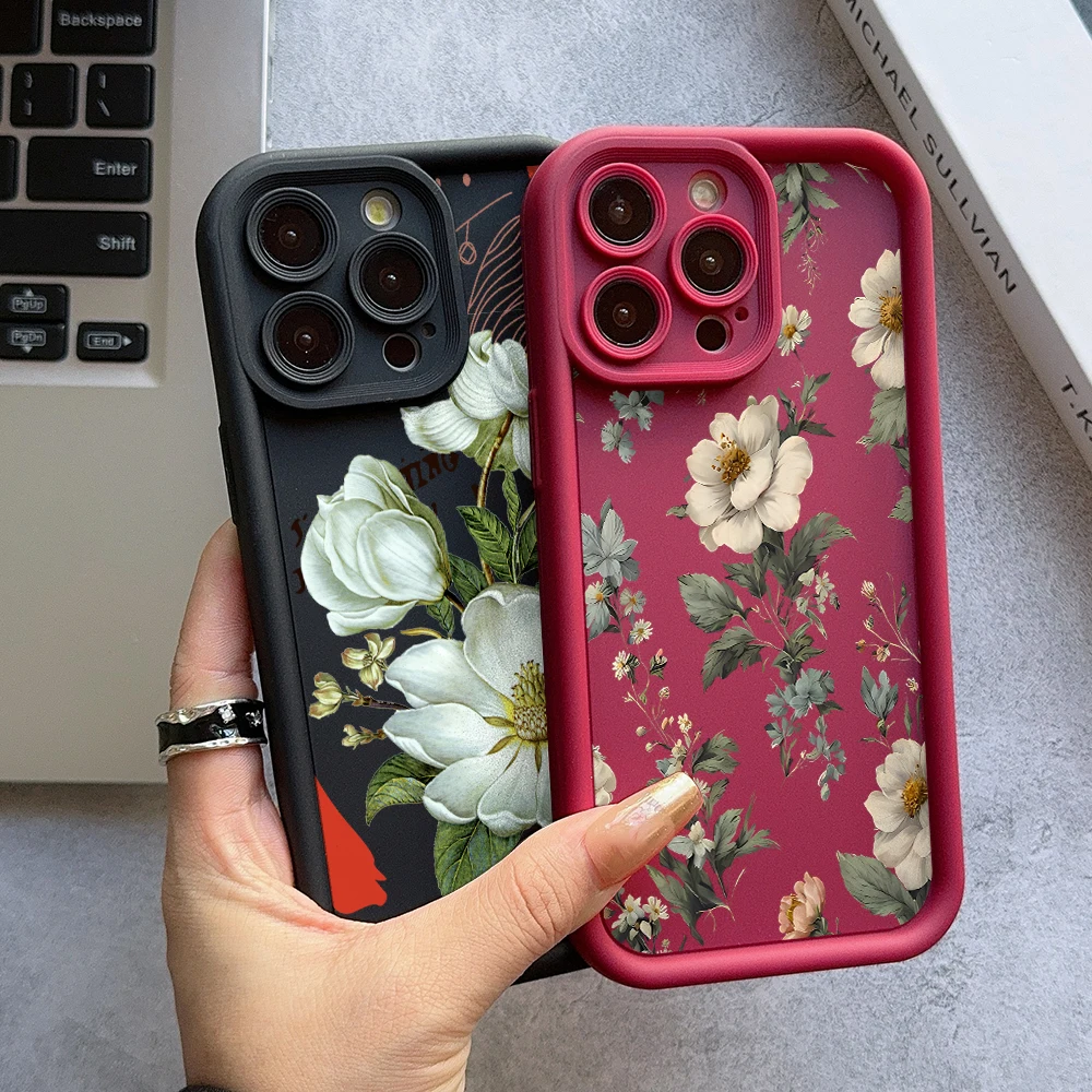 Wild Flowers Phone Case for Oppo Realme C67 C65 C63 C55 C53 C35 C33 C31 C21 C20 12 11 8i Pro Plus 4G 5G Soft Ladder Lens Cover - view 3