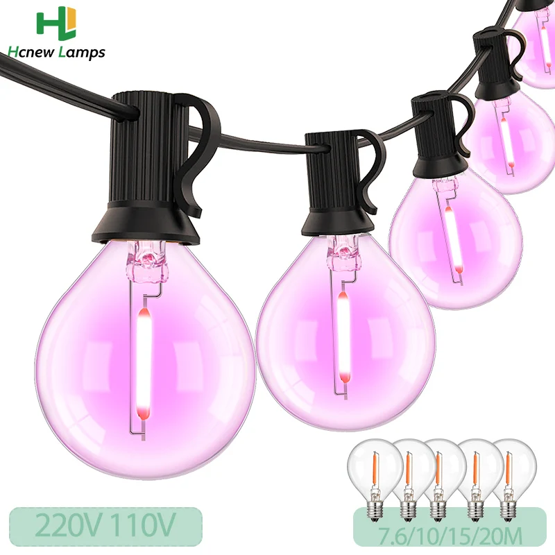 

Multicolor G40 Ball Filament String Light Connected 220V 110V E12 Waterproof Outdoor Indoor For Patio Christmas Party Decoration