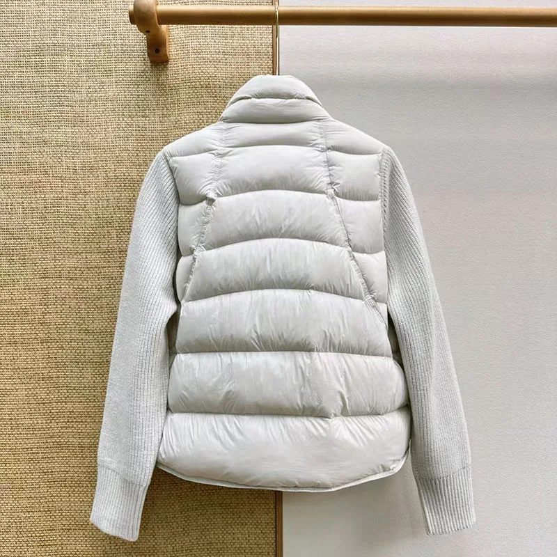 Women's Wool-Blend Down Jacket, Casual and Warm Jacket, High-Quality White Duck Down-Filled Puffer Jacket, 2026, New Style, Y2K