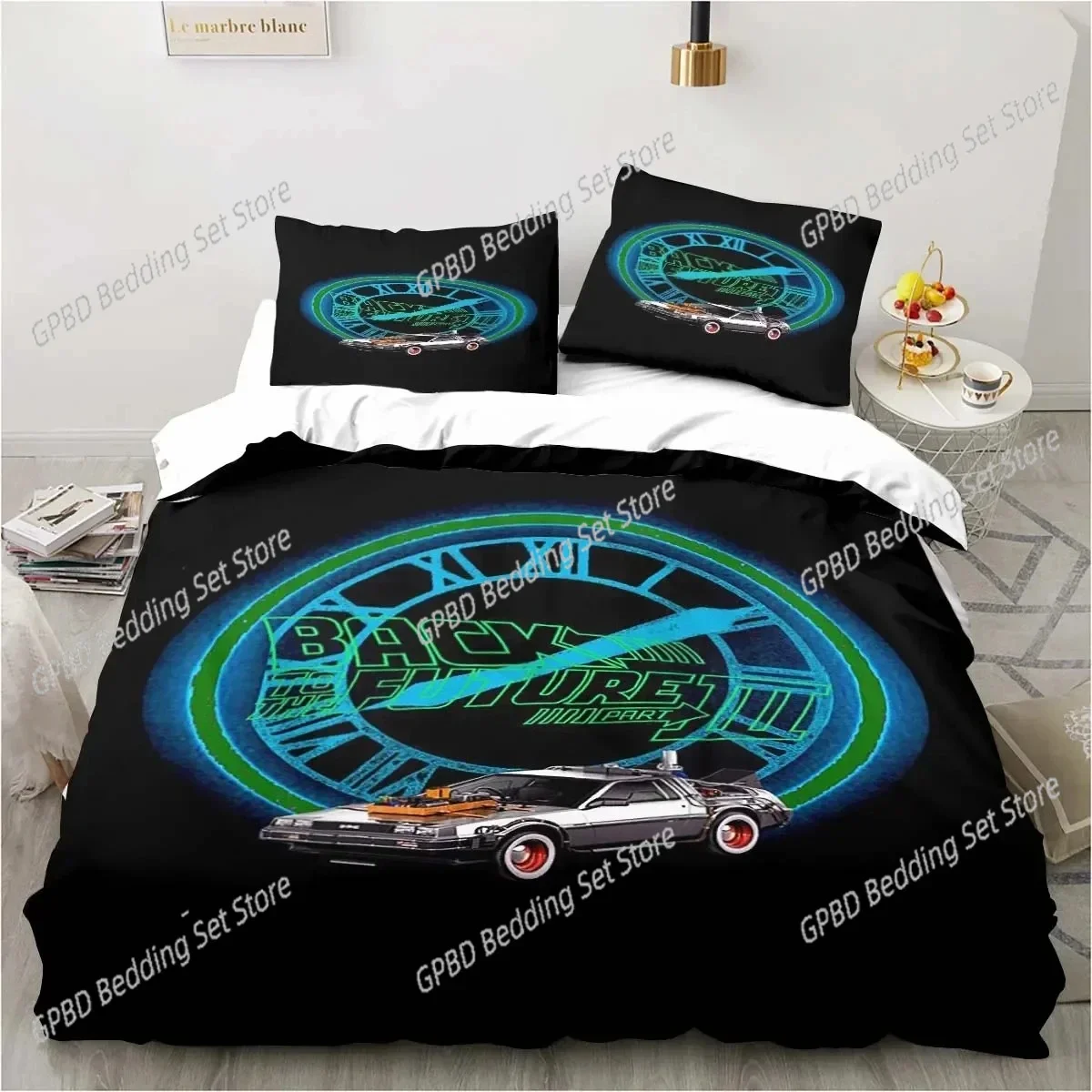 Back To The Future Classic Movie Retro 3D Bedding Set Duvet Cover Pillowcases Single Twin Full Queen King Size Home Decor Gift