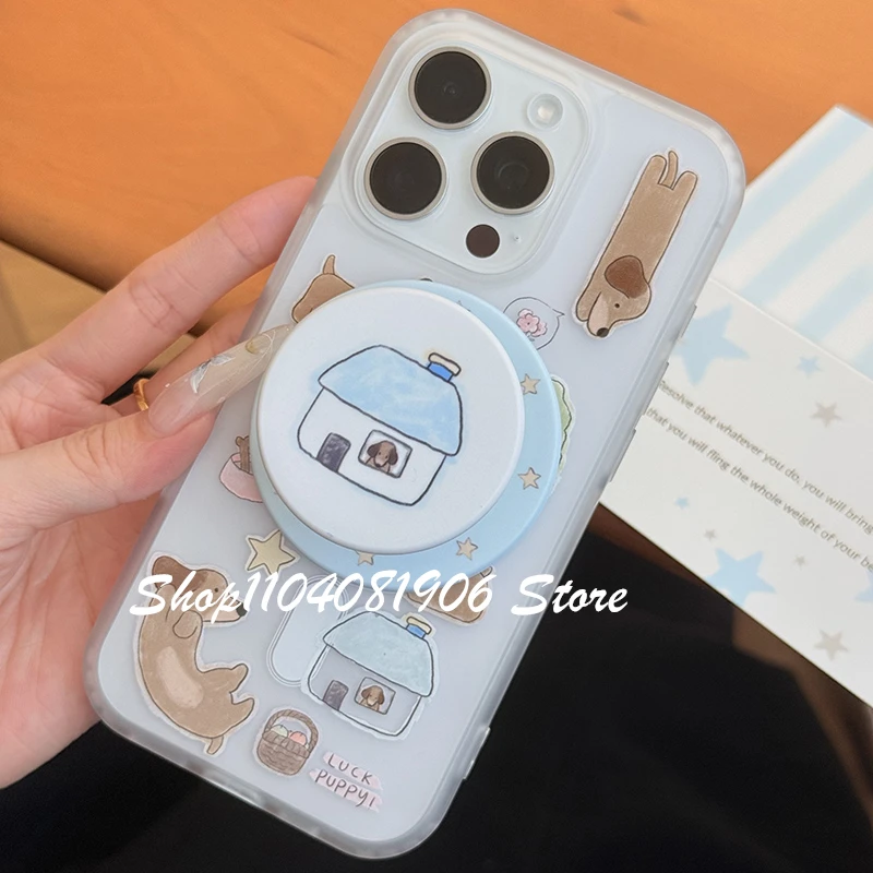 

Корейский милый мультяшный домик, магнитный держатель для телефона Griptok Grip Tok, подставка для iPhone 16, аксессуары Magsafe Smart Tok