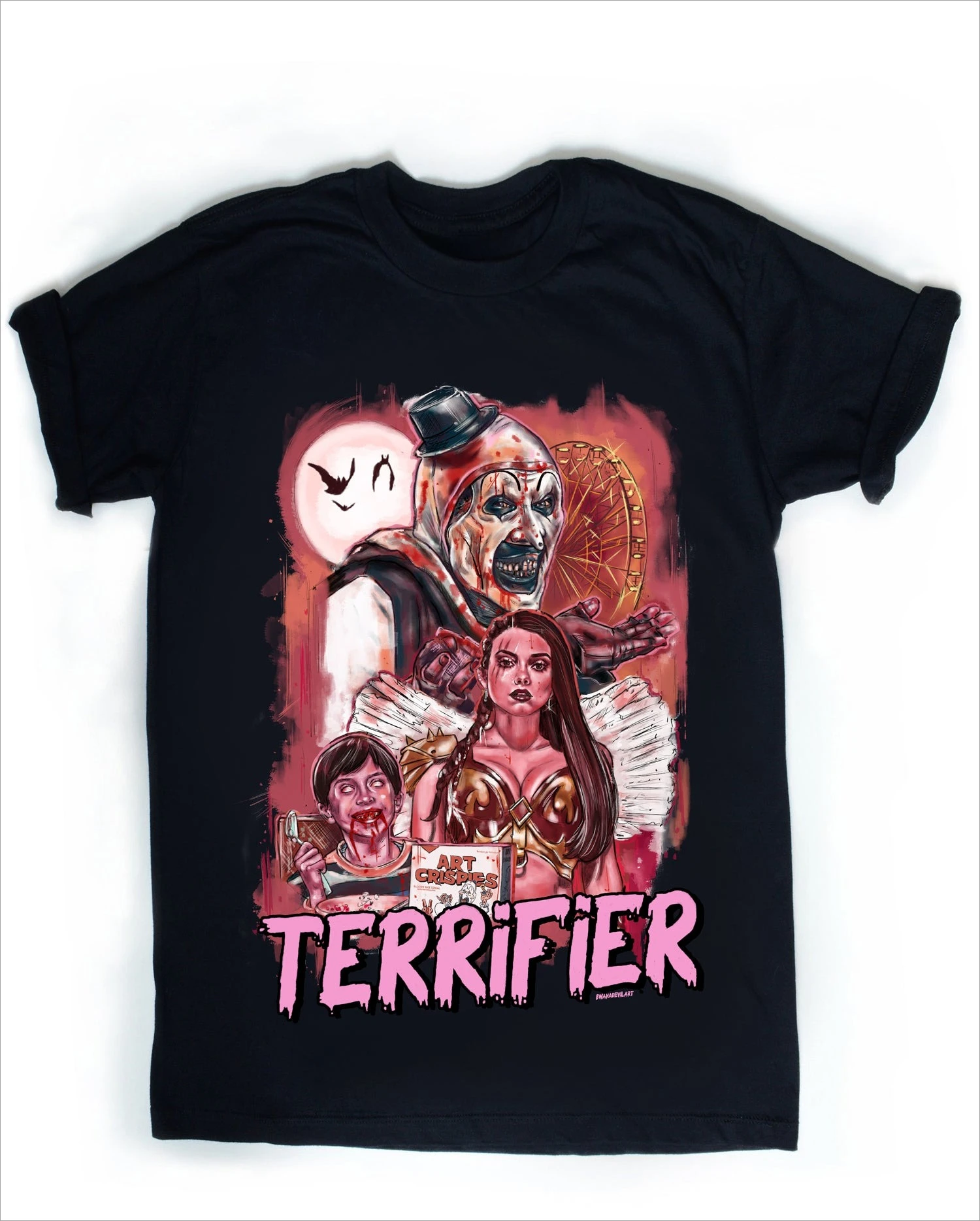 Terrifier Retro Slasher Horror Movie T Shirt for Men Women Vintage Art The Clown Graphic Tee