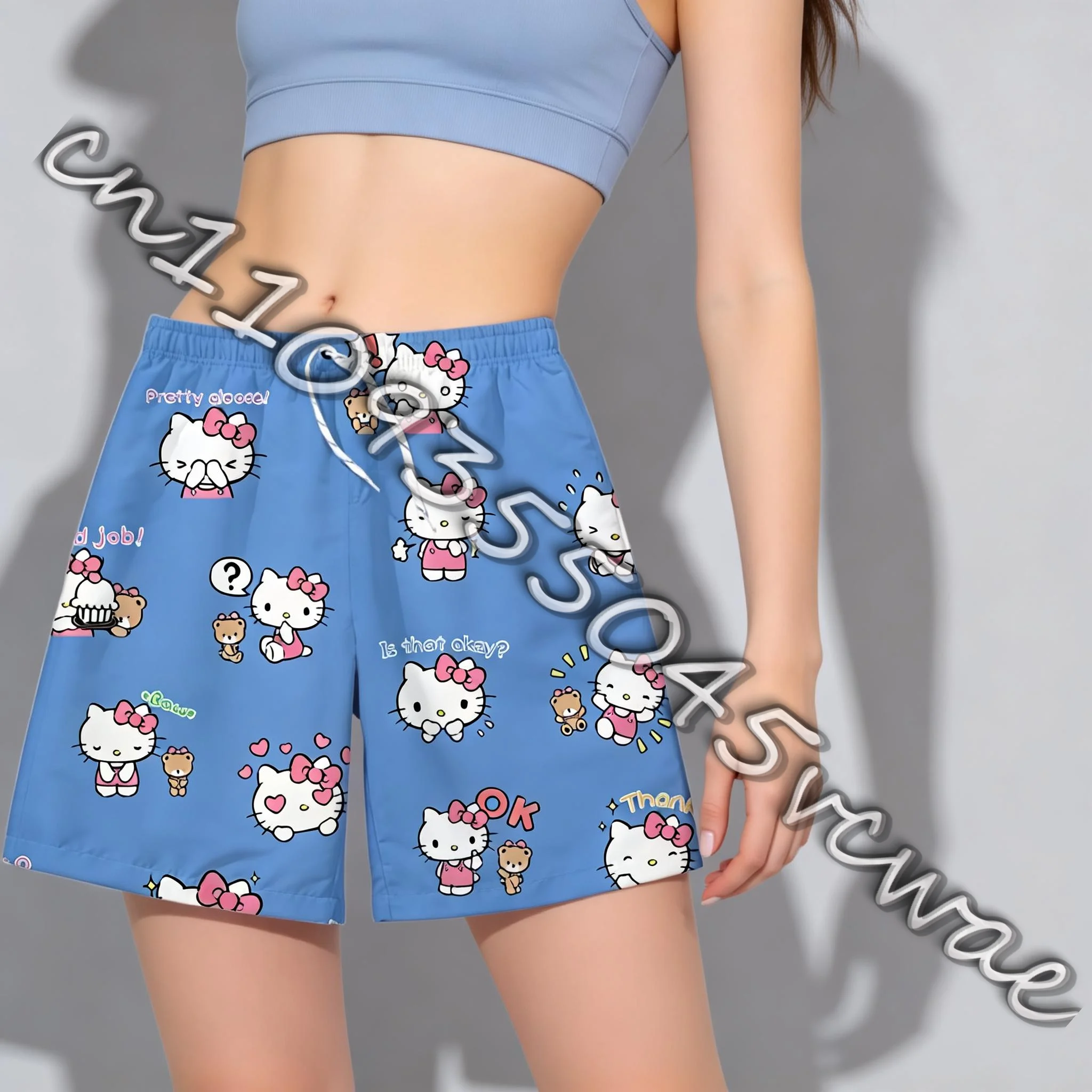 

Летние шорты Sanrio Family Hello Kitty Series: милые и стильные повседневные спортивные шорты для взрослых и детей, новинка 2026 года