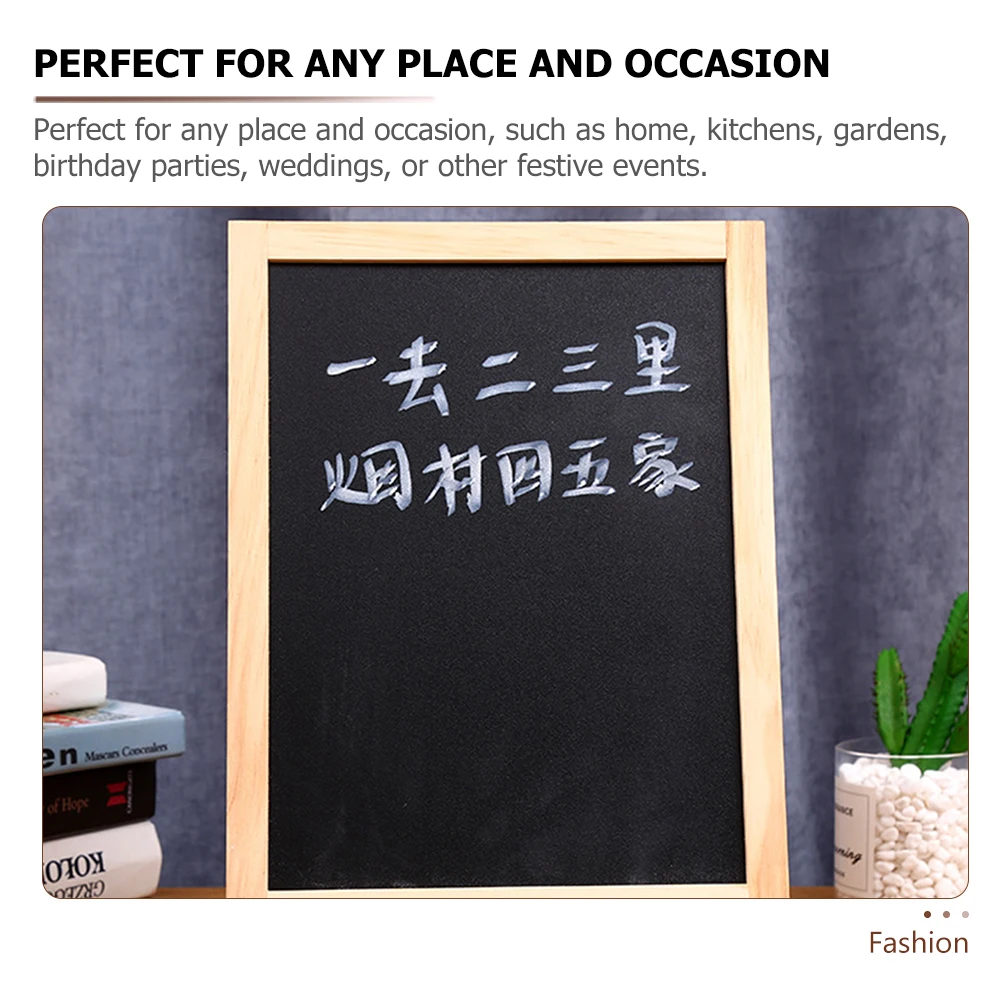 

2pcs Freestanding Wooden Chalkboard Double-Sided Blackboard Whiteboard Erasable Reusable Foldable Student Answer Board