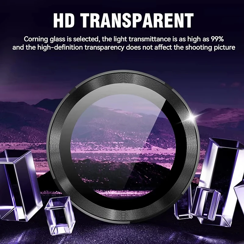 Camera Lens Protector Tempered Glass For Samsung Galaxy S24 Ultra S24 Plus S24 FE Metal Ring Camera Cover Case for Galaxy S23 FE
