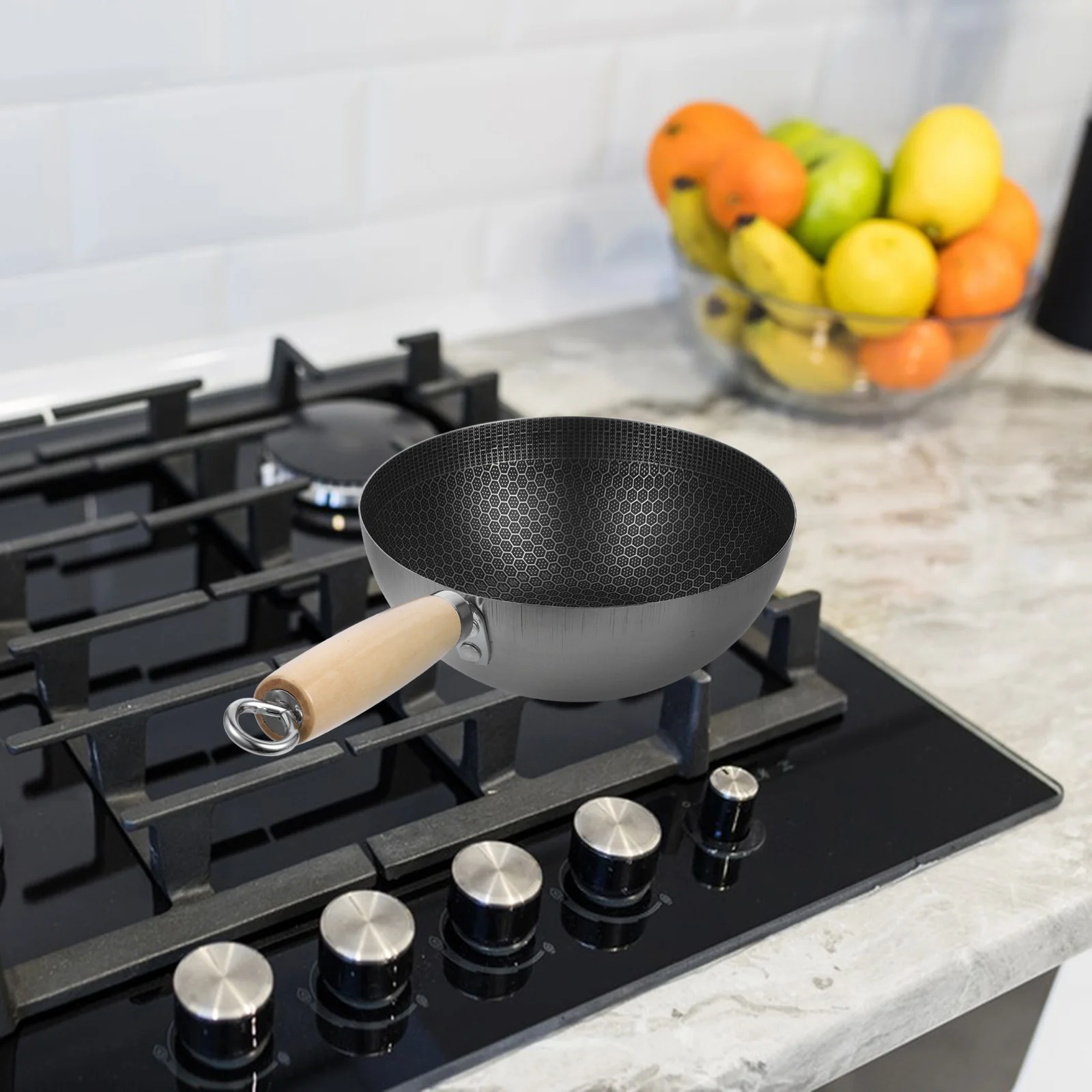 

1pc Honeycomb Stir Wok Stainless Steel Frying Pan For Gas Electric Induction Stove Non Stick Cookware Kitchen Wok Pan