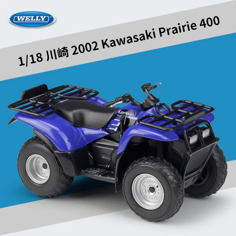 

Новинка, модель мотоцикла WELLY 1:18 2002 Kawasaki прерий 400, пляжные мотоциклетные Синие игрушки из сплава, коллекционные украшения, подарок для мальчика