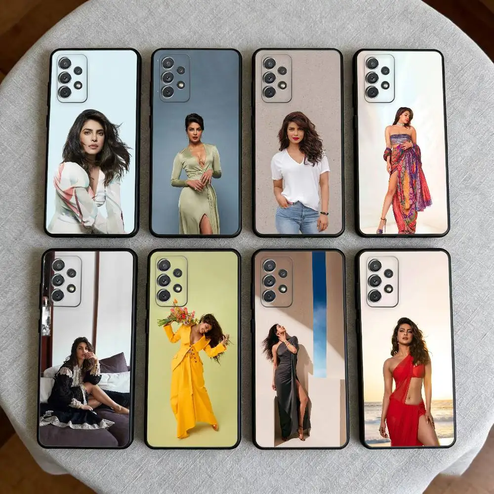 P-Priyanka Chopra Jonas Soft Silicone Black Cover Phone Case For Samsung Galaxy A73,A72,A71,A70,A53,A52,A51