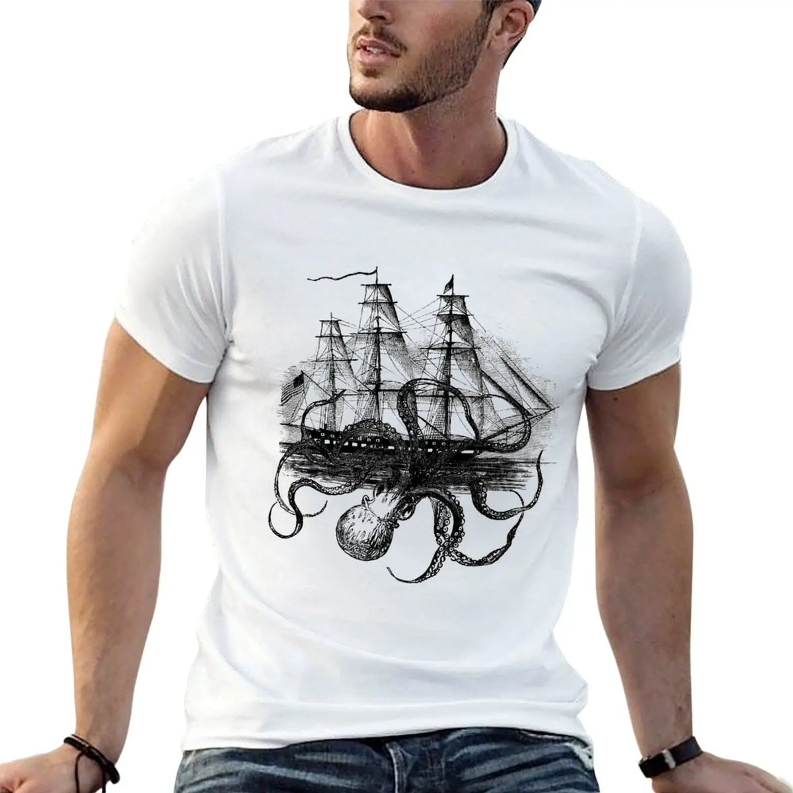 

for t for man Attacking T-Shirt man Ship shirt Kraken a t printed shirts OctoShip