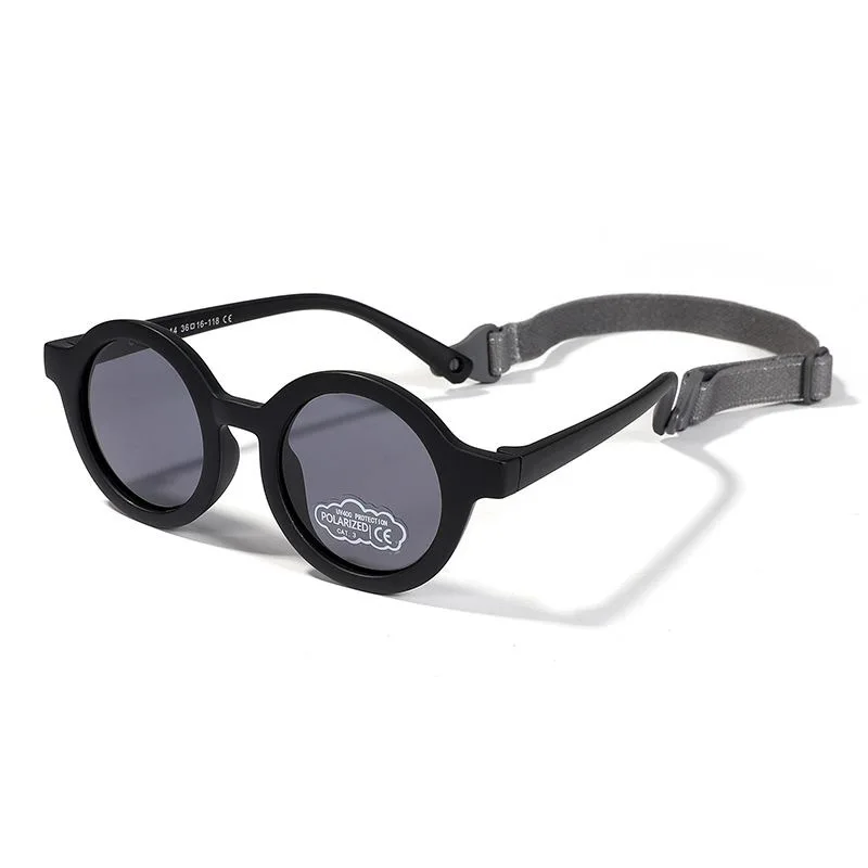 

Baby Polarized Round Sunglasses Flexible Rubber Shades with Strap for Toddler Newborn Infant Ages 0-36 Months