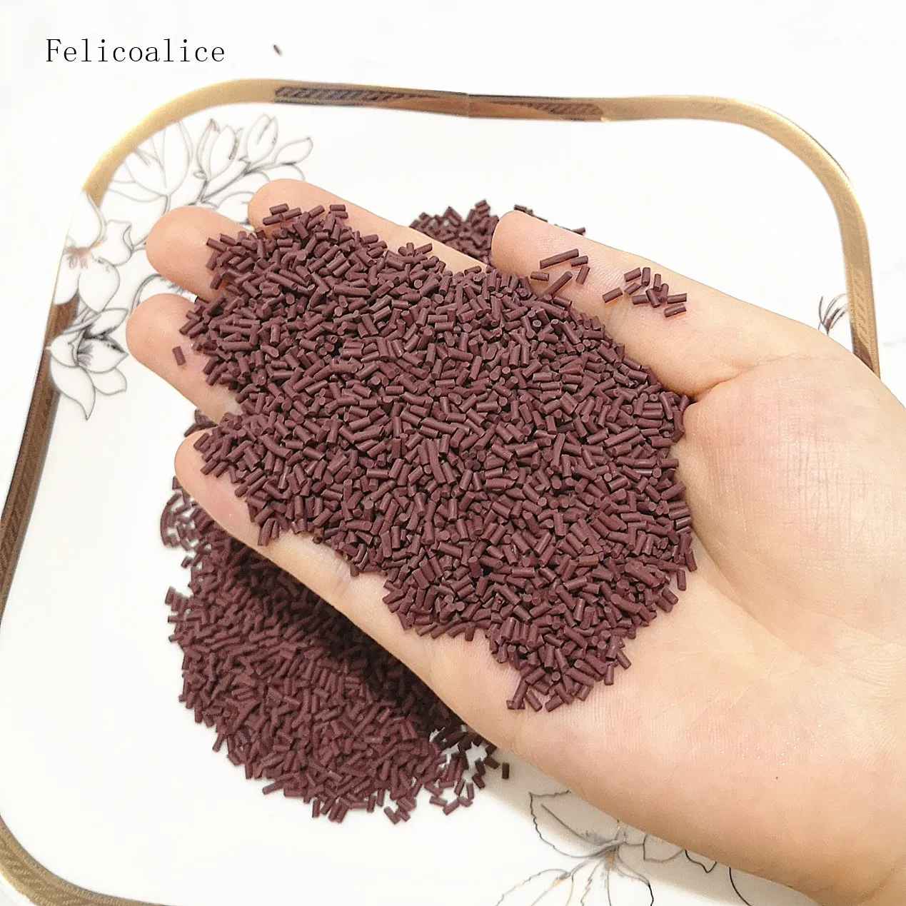 20g Polymer Heiße Ton Streusel Braun Herz für DIY Handwerk Tiny Nette Zubehör – Detail 2