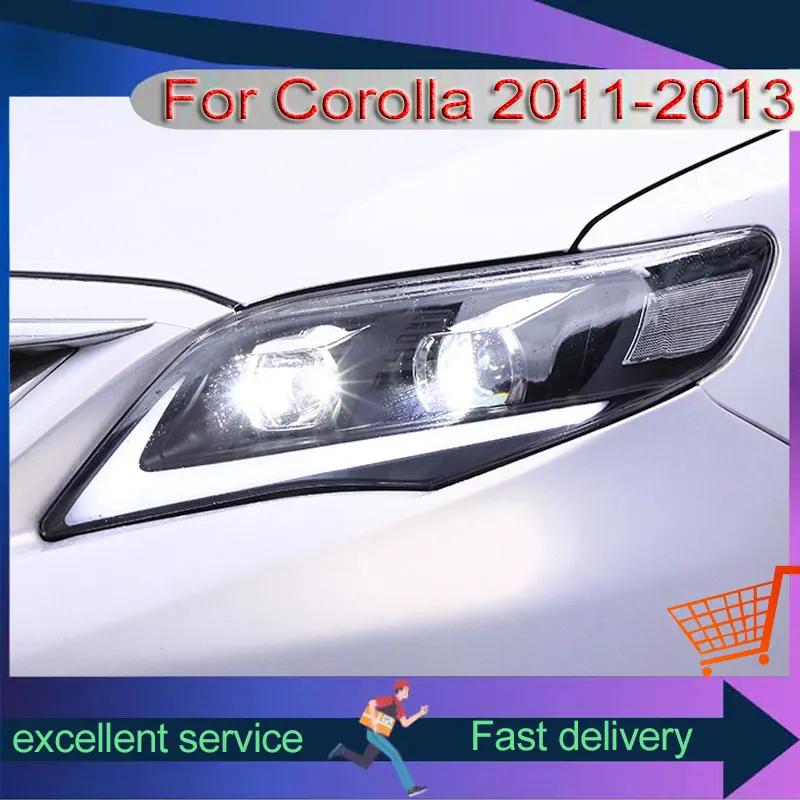 

Car Styling For Toyota 2011-2013 Corolla Headlights Xenon Upgrade DRL Lexus Style Front Lamp LED Projector Lens Auto Accessories