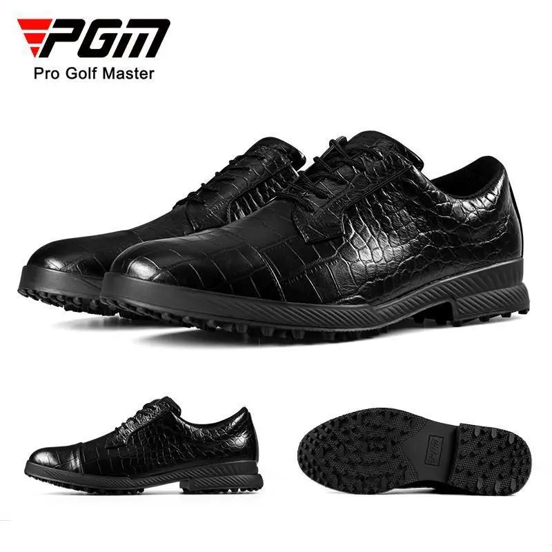 PGM Men's Golf Shoes Casual Sport Sneakers Shoelaces Crocodile Skin Waterproof Anti-Slip XZ287 Wholesale