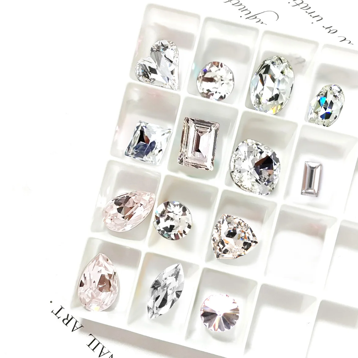 K9 Glass Heart Rivoli Square Drop Crystal Stone Clear Pointback Fancy Rhinestone DIY Jewelry Making Nail Art Garment Accessories