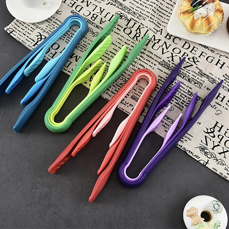 3 Pcs/set PP Colorful Non-slip Food Tongs Food Grade Plastic Multi-function Salad Bread Food Tongs BBQ Tool Accessories