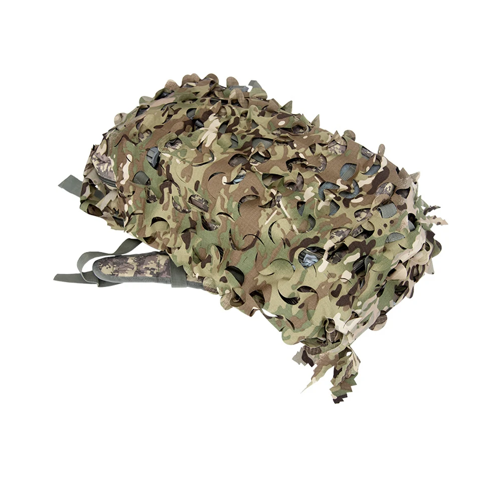3D Bionic Leaf Shape Disguised Net Rucksackbezug 60L 80L Laser Cut Jagdrucksackbezug Fallschirmjäger – Detail 14