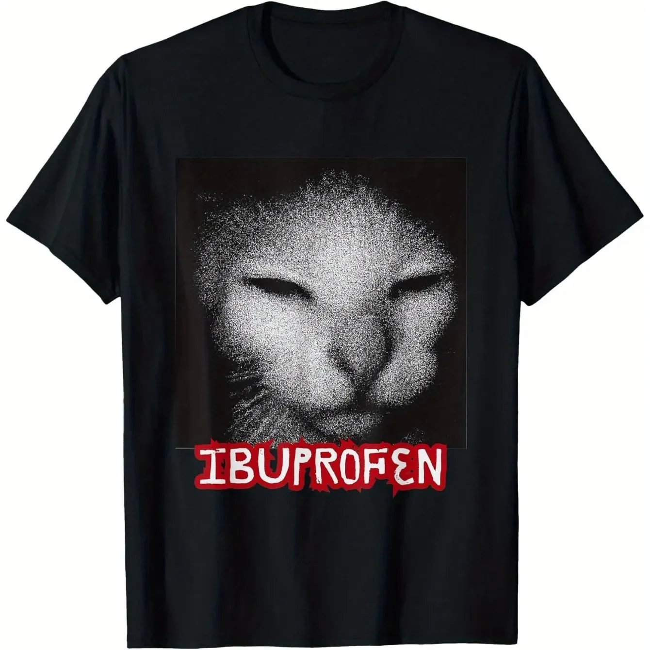 Hip Hop Y2K Tops Ibuprofen Lustige Katze Emoji Retro Crazy Cringe Druck Baumwolle T-shirt Neue Männer und Frauen Streetwear Unisex