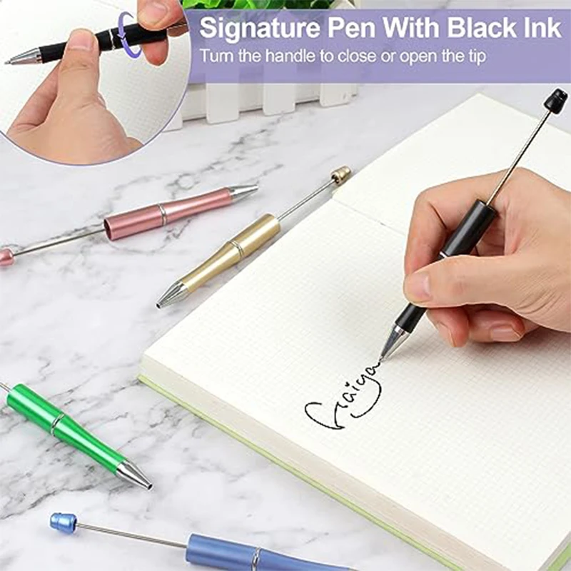 100Pcs Empty Beadable Pen DIY Jewelry Beading Project Supplies, Ideal for Wedding Souvenirs Bridal Shower Party Guest Presents