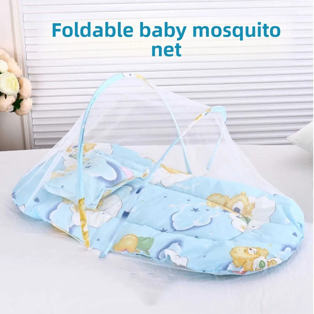 Eenvoudig te gebruiken ademend wiegnet Polyester gaas Klamboes voor baby's Gratis installatie Draagbare wiegtent Zomer