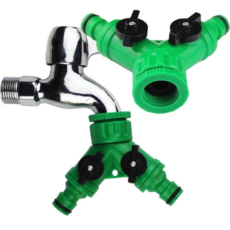 1 Pcs 3 Way Tap Valve With Switch Splitter Faucet Irrigation Garden Tap Hose Pipe Splitter Connector Adapter Faucet Accessories