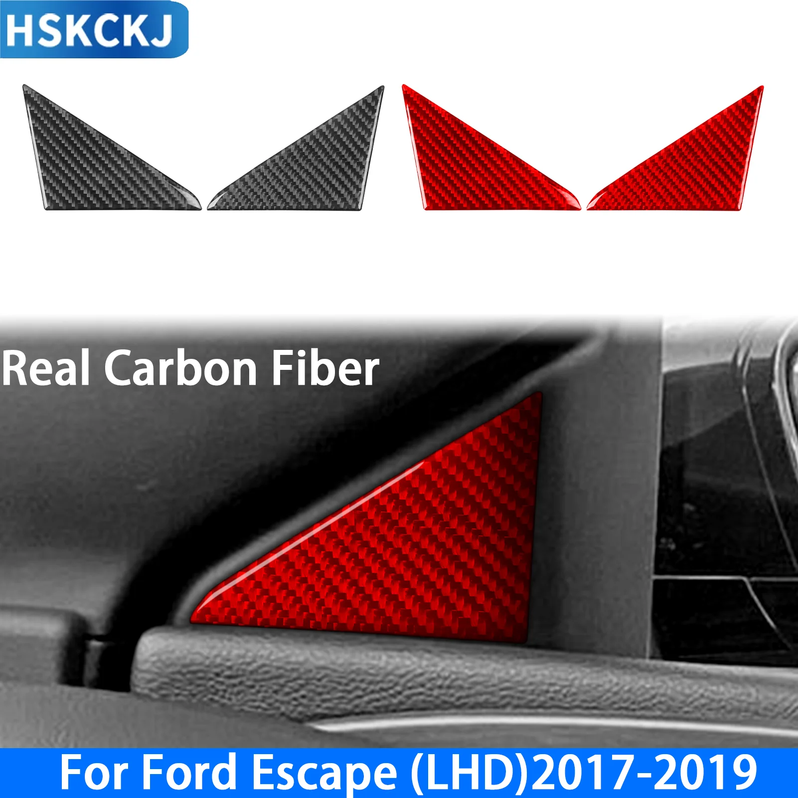 Red Carbon Fiber For Chrysler 200 2015-2017 LHD Inner A Pillar 2PCS Sticker Car Interior Accessories Decoration Trim Cover Auto