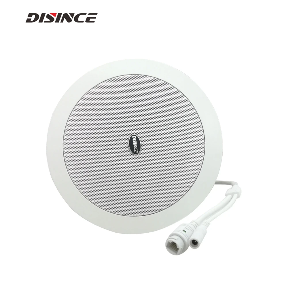 

SIP Ceiling Speaker Support SIP Multicast Onvif RTSP Audio Stream WiFi & Ethernet Cable Support Home Security System 20W
