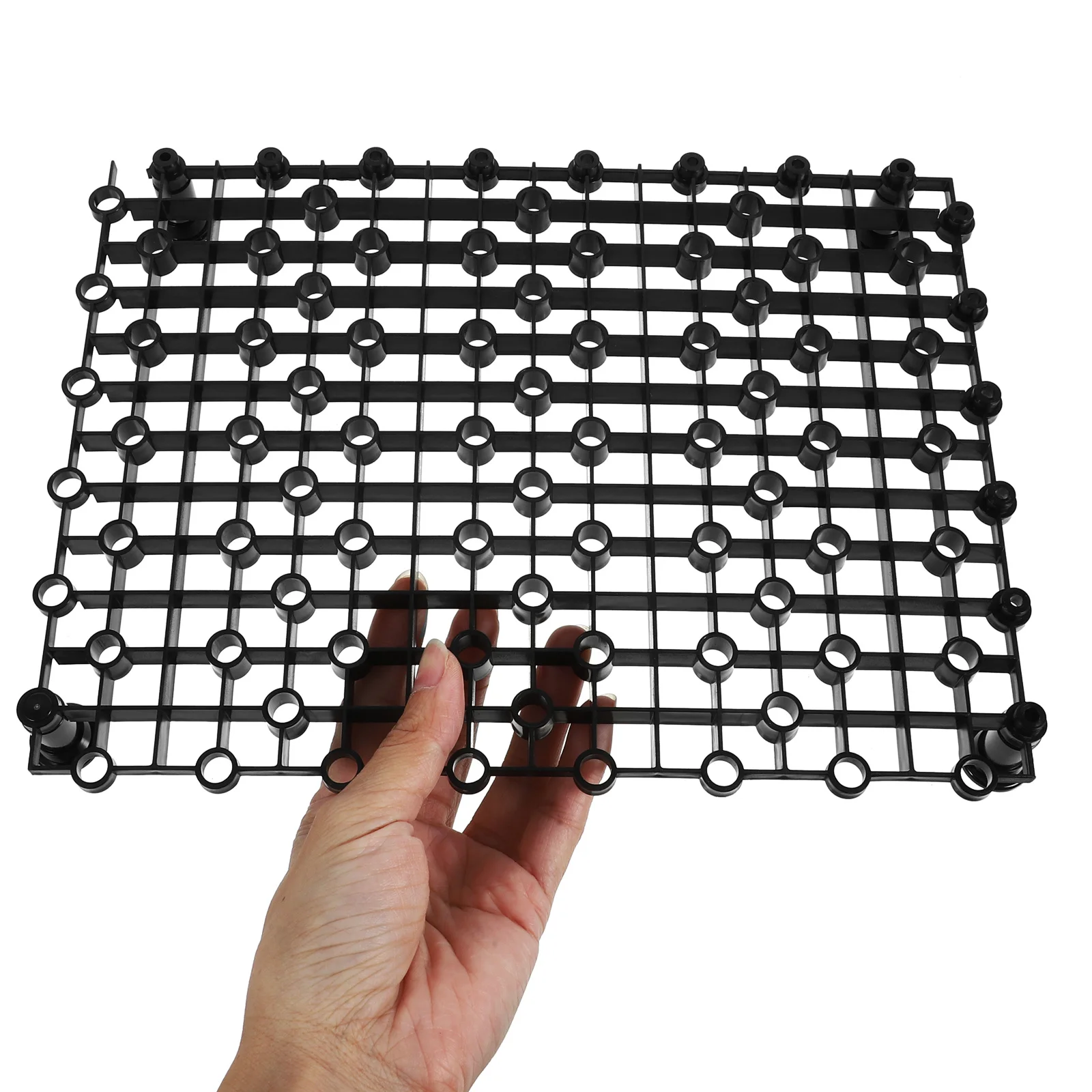 

5pcs Fish Tank Bottom Filter Plate Pvc Black Spliced Flat Smooth For Fish Breeding 20 Nails Included Filter Plate Pet
