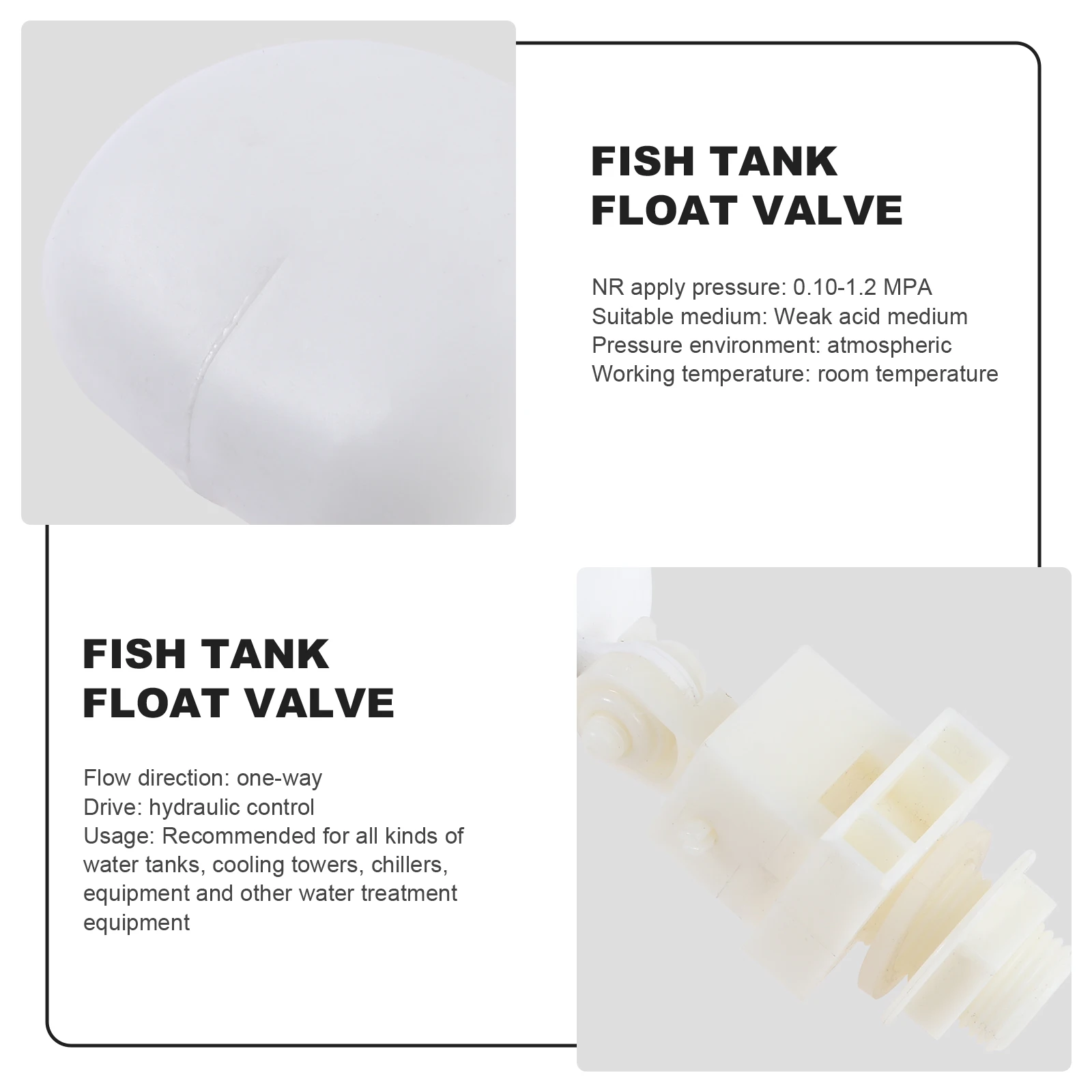 

Plastic Aquarium Float Valve 155cm White Adjustable Corrosion Resistant Suitable for Weak Acid Medium Tanks Aquarium Float Valve