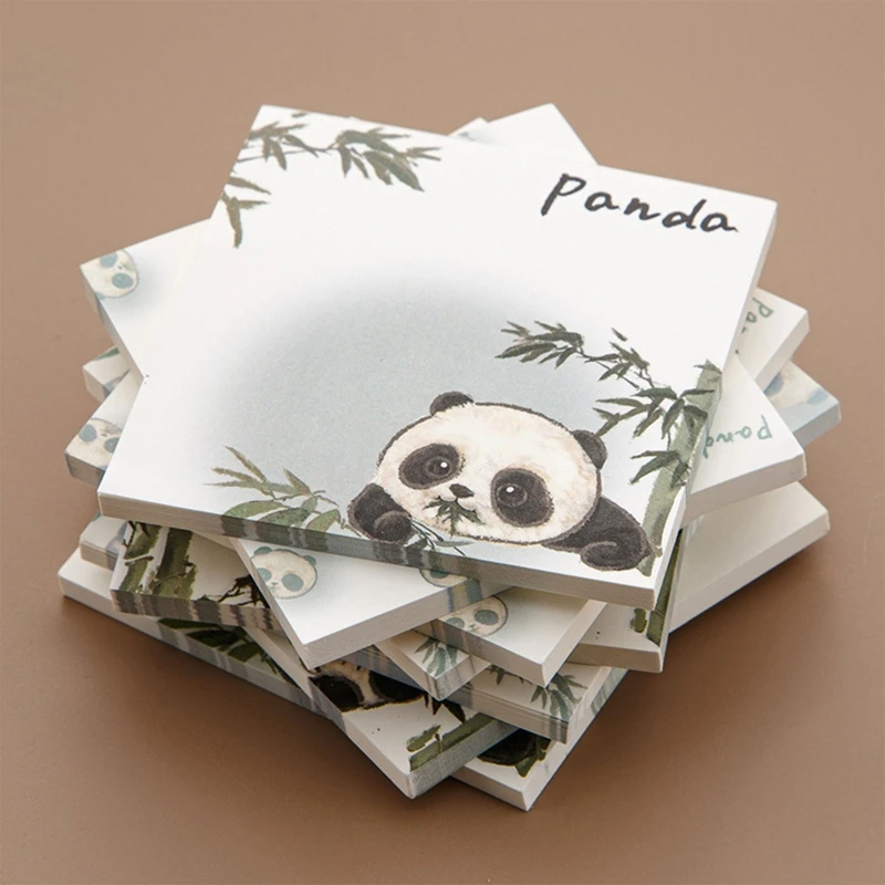 2024 New 50 Sheets Portable Sticky Notes Cute Panda Bamboo Note Pads Posted it Ink-proof for To Do Lists Checklists Reminders