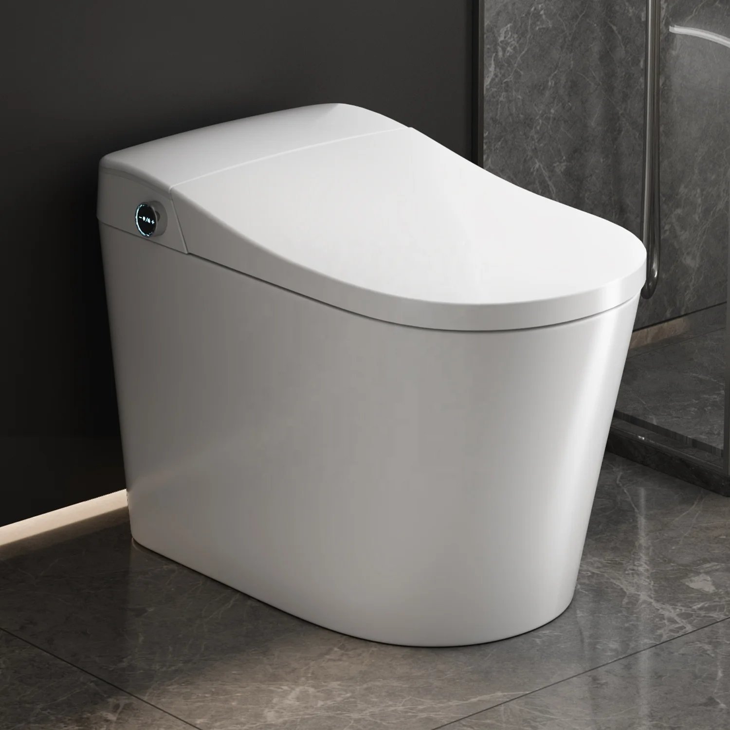 

Intelligent Japanese One Piece Auto Sensor Flush Smart Toilet Bowl Electric Bathroom Commode with Remote Control Seat Heating