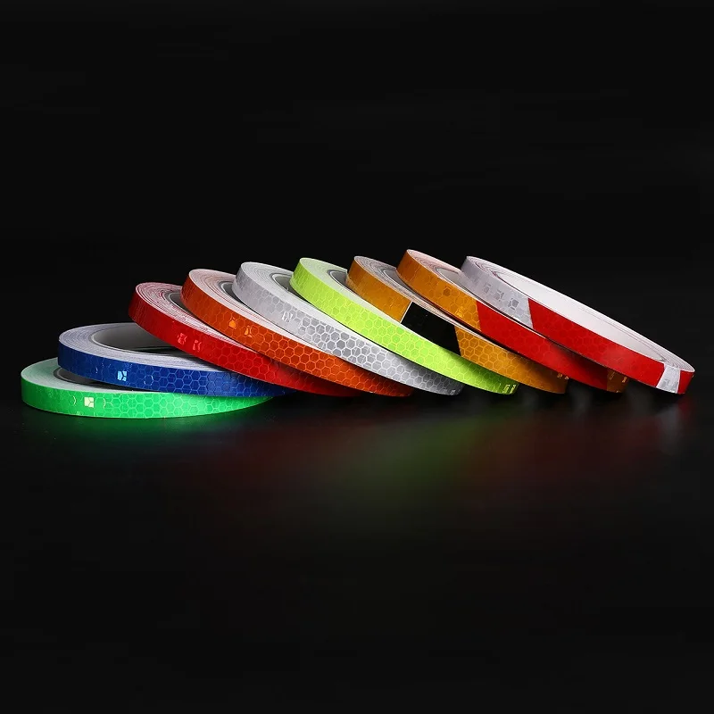 1cm PVC Bike Reflective Stickers High Reflection Honeycomb Reflective Material Waterproof Tape Adhesive Sticker For Motorcycle
