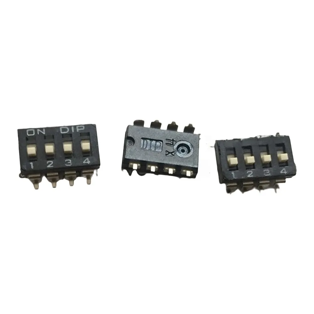 10-piece DIP DM-04-V-T/R DIP Switches Piano Key Type Flat Pitch 2.54mm Gap Circuit Breakers And Isolating Switches