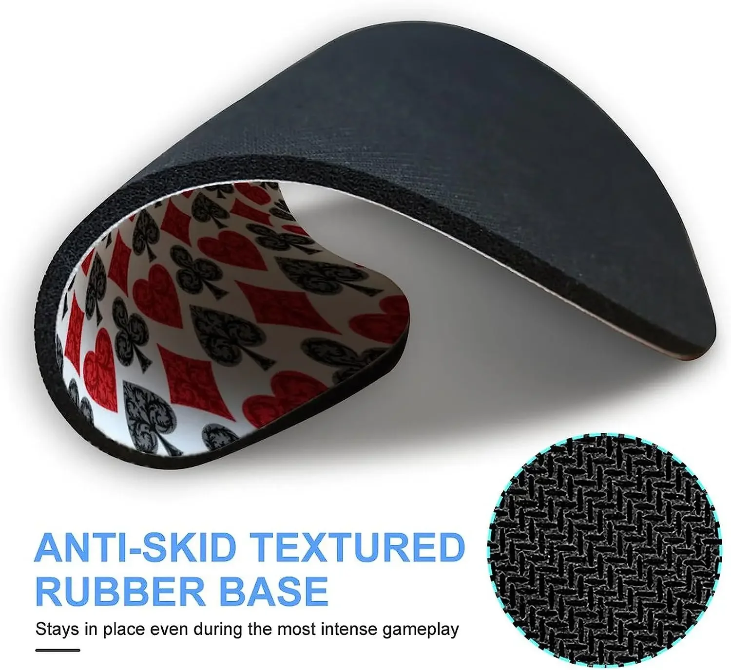 Playing Card Poker Round Mouse Pad Cute MousePads Non-Slip Mouse Mat for Laptop Computer Work Office Home 7.9x7.9 Inch