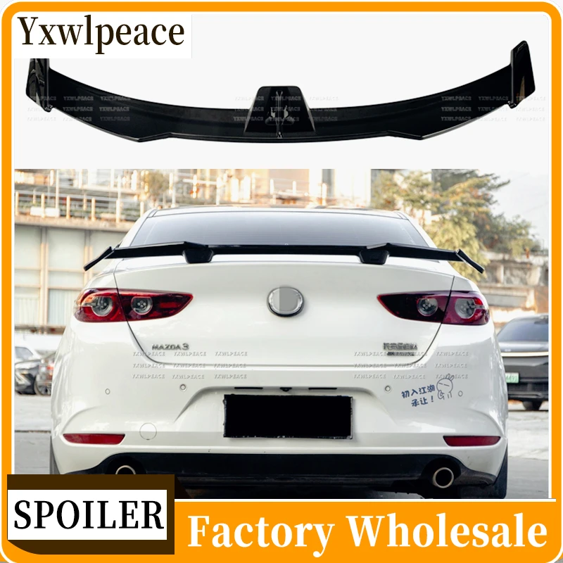 

For NEW Mazda 3 Axela Car Decoration 2019 2020 2021 2022 2023 ABS Plastic Paint Painting Color Rear Trunk Lid Spoiler Wings