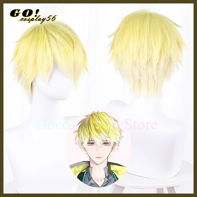 Vtuber NOCTYX Sonny Brisko Cosplay Wig Gradient Golden Yellow Short Hair 2022 NIJI SANJI EN NEW Idol Vitual Youtuber