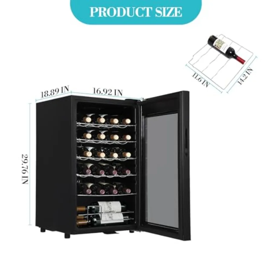 ثلاجة مبرد نبيذ مدمجة بزاوية 24 زجاجة مع باب زجاجي لمكتب المطبخ ومساحات البار التحكم الرقمي في درجة الحرارة Rangi