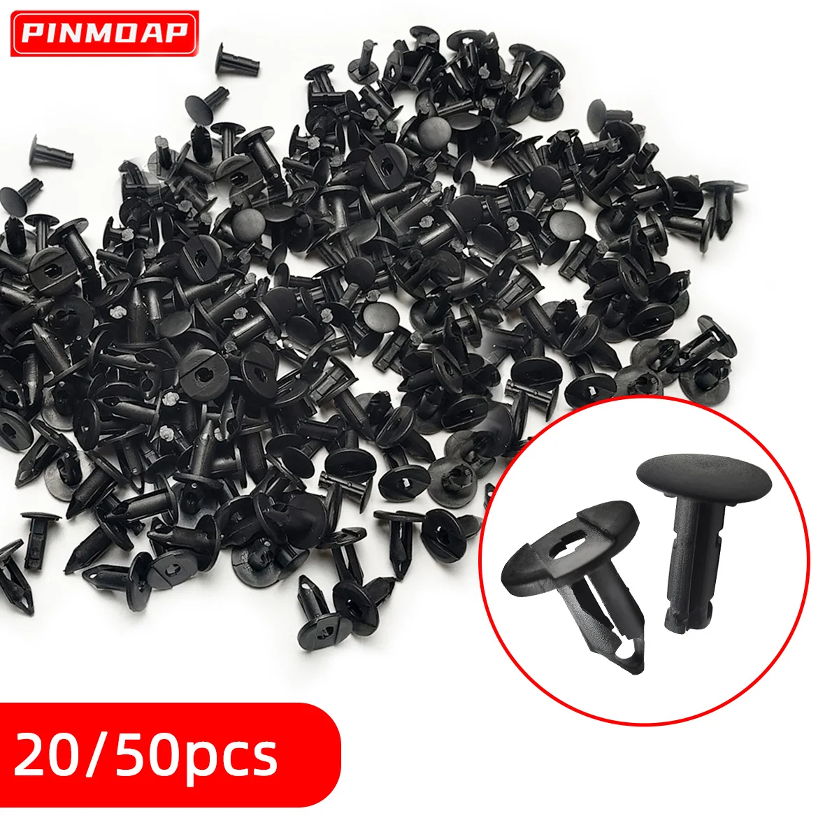 Car Fastener Clip fit 8mm Hole Plastic Rivets Fasteners Screw Car Bumper Fender Black Rivet for Kia Toyota Nissan VW 20/50PCS