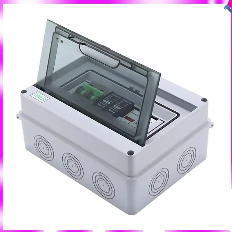 N96R Waterproof Solar Photovoltaic PV Combiner Box 1 In 1 Out DC 600V With Fuse MCB SPD Lightning Protection IP65 Rating
