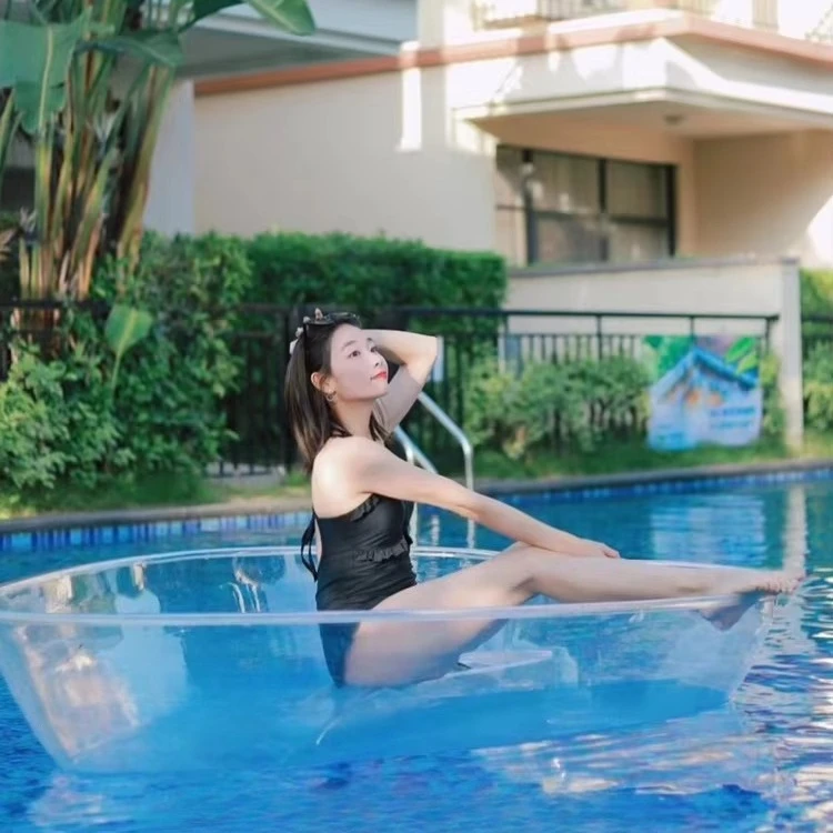 Kayak Transparent en forme de cœur de 6,5 pieds, léger, Stable, simple, Double siège, station touristique scénique, dérive, activité de plein air, 6MM