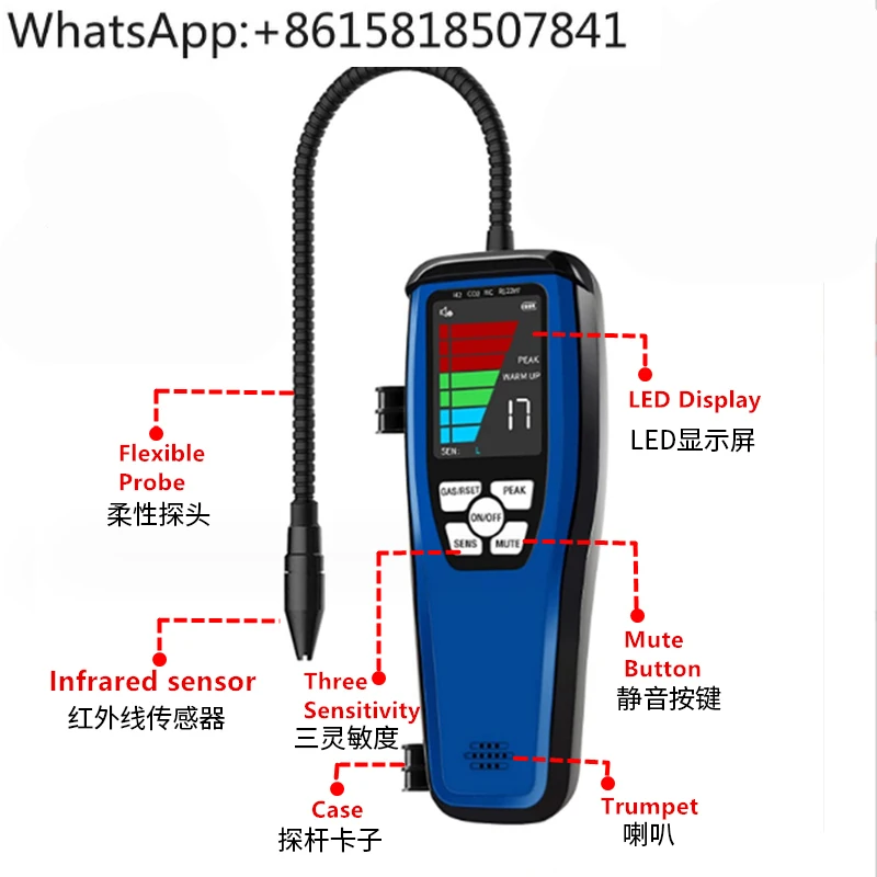 Infrared sensor Halogen detector Air conditioner Freon refrigerant Refrigerant leak detection tool Snow leak detector